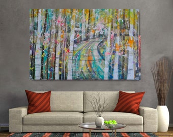 Watercolor Painting on Canvas, Landscape Canvas Art, Canvas Wall Art,Nature Art, Canvas Painting,Abstract Painting on Canvas, Wall Art