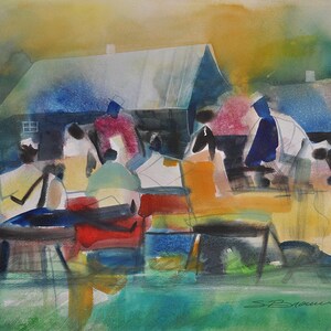 Watercolor Print, Family Reunion Art, Wall Decor, Abstract Watercolor, Home Decor Art, Family Reunion Art, African American Art