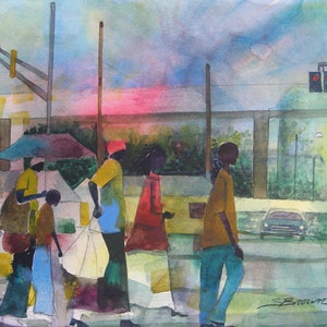 Watercolor Print, African American Art, African Black Art,Home Decor Art,Watercolor Art,Abstract Art, Wall Art