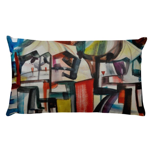Decorative pillow cover, black art, african american art, black art, housewarming gift, pillow for couch, throw pillow 12x20, art