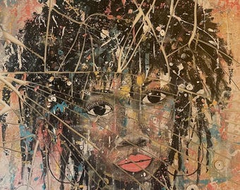 Colorful Emotions Print, Abstract Print, African American Art, black woman art, colorful wall art, statement artwork, emotional art