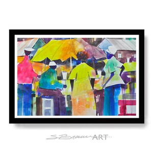 Love Gathering Watercolor Print, African American Art, Colorful Art, Home Decor Art, Large Wall Art, Black Art Print, Urban Art