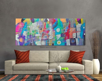 Musical Village Canvas, African American Art, Canvas Art, Canvas Wall Art,Home Decor Art, Canvas Painting,Abstract Art, Wall Art, Black Art