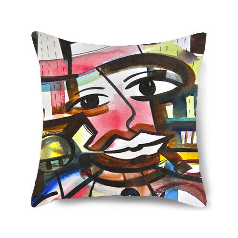 Decorative Pillow Cover, Throw Pillow, Pillow Cover, Accent Pillow, Throw Pillow Cover, Black Art, African American Art, Mother's Day Gift image 2