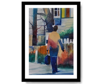 Hyde Park Chicago Watercolor Print, African American Art, Large Wall Art, Gift for Her, Large African Art, Home Decor Art, Black Art Print
