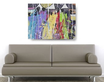 Family Unit, African American Art, Canvas Art, Canvas Wall Art,Home Decor Art, Canvas Painting,Abstract Art, Wall Art, Gift Ideas, Gifts
