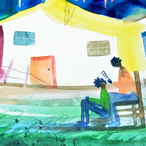 Watercolor Print, African American Art 8x10, Contemporary Art, Watercolor Painting, Black Artwork, Large African Art, Print