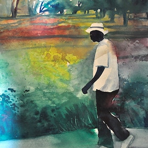 Cool Daddy Watercolor Print, African American Art, Wall Art, Home Decor Gift, Large Wall Art, Black Art, Black Artist, Colorful Art, Gift