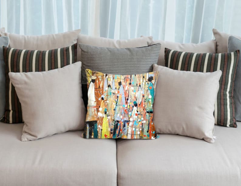 Decorative pillow cover, accent pillow, decorative pillow, throw pillow, pillow cover, throw pillow covers, african american art image 4
