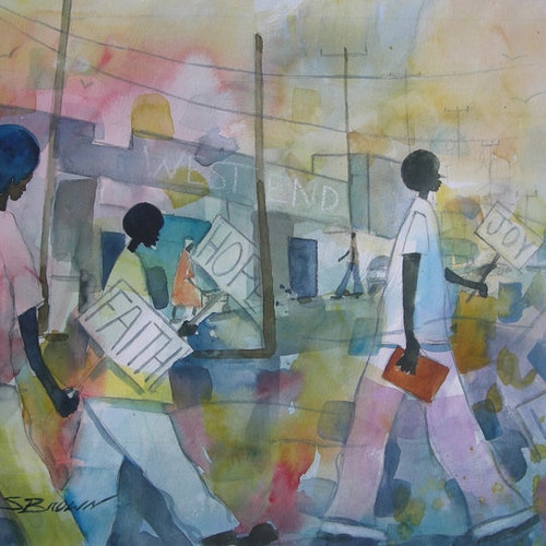 Watercolor Print, African American Art, African Black Art,Home Decor Art,Watercolor Art,Abstract Art, Wall Art