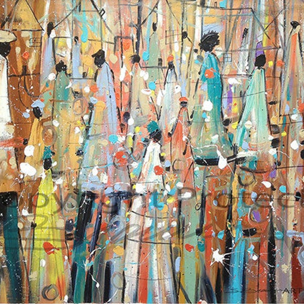 Our Colorful People Watercolor Print, African American Art, African Black Art, Wall Art,Home Decor Art,Watercolor Art,Abstract Art, Gifts