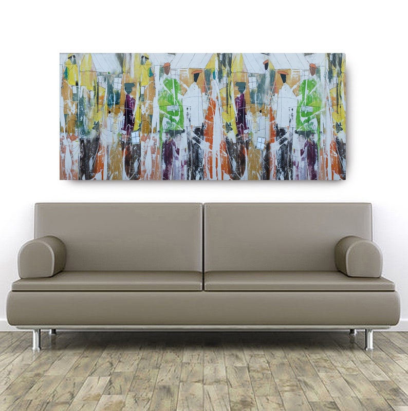 Family Splash Oversize canvas, African American Art, Canvas Art, Canvas Wall Art,Home Decor Art, Canvas Painting,Abstract Art, Wall Art image 1