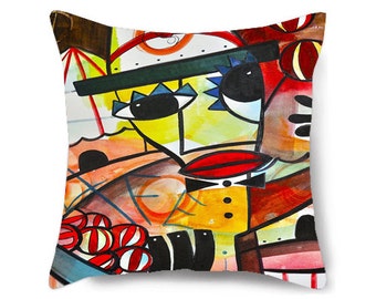Decorative Home Pillow Cover, Circus Art, Nursery Pillow, Christmas gifts, trending gift ideas, Colorful Pillows, Throw Pillow,Accent Pillow