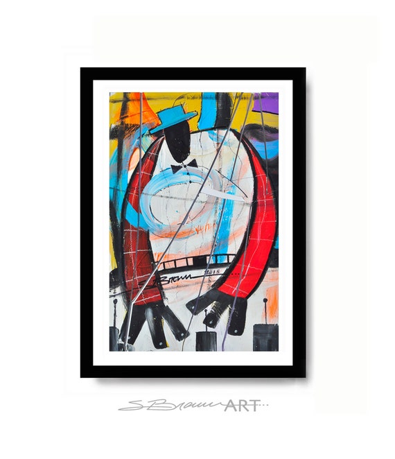 Mr Piano Man Watercolor Print Piano Art Large Abstract Art Etsy