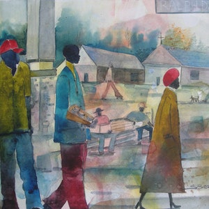 Watercolor Print, African American Art, African Black Art,Home Decor Art,Watercolor Art,Abstract Art, Wall Art
