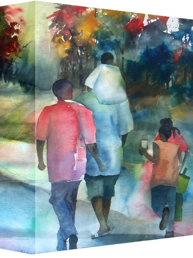 Family Time Canvas African American Art Contemporary Art | Etsy