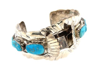 vintage turquoise jewelry/turquoise watch cuff/turquoise cuff/turquoise/vintage turquoise/vintage jewelry/native american jewelry/turquoise