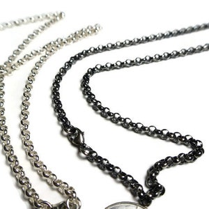 sterling silver chain, silver chain, oxidized sterling silver chain, 24 inch sterling chain, 30 inch sterling chain, rolo chain, heavy chain