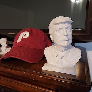 6 inch tall President Donald Trump Bust model in marble, gold, silver, or copper