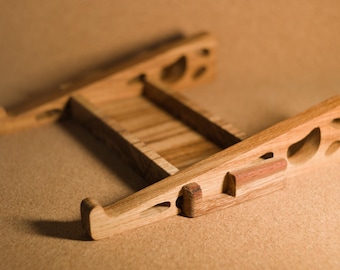 Handcrafted wooden laptop stand – ergonomic notebook holder for your home office