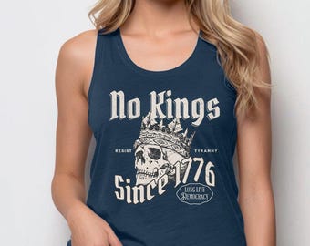 No Kings Since 1776 Tank Top, Anti Trump Shirt, Feminist Political Protest Tank, Pro Democracy Patriotic Activist Gift, No Kings in America