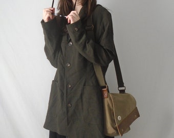 oversized woven overcoat jacket - Copenhagen - vintage 90s, y2k - m/l