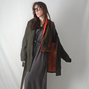 oversized woven overcoat jacket - Copenhagen - vintage 90s, y2k - m/l