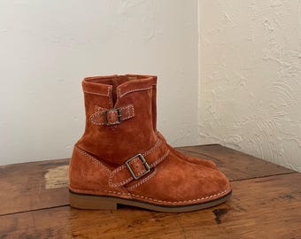 Botines de ante marrón con hebilla - vintage años 00 - 6.5 7