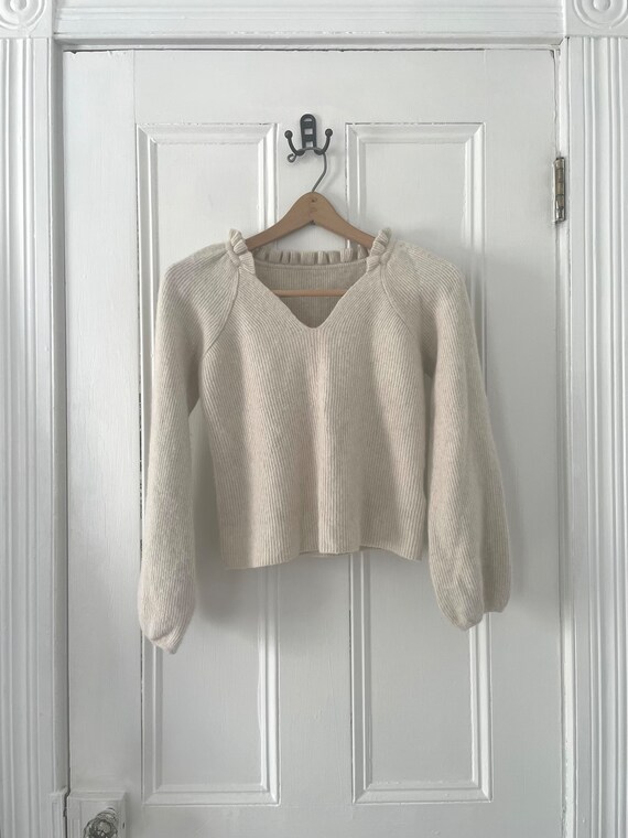 balloon sleeve ribbed creamy lux pullover knit sw… - image 3