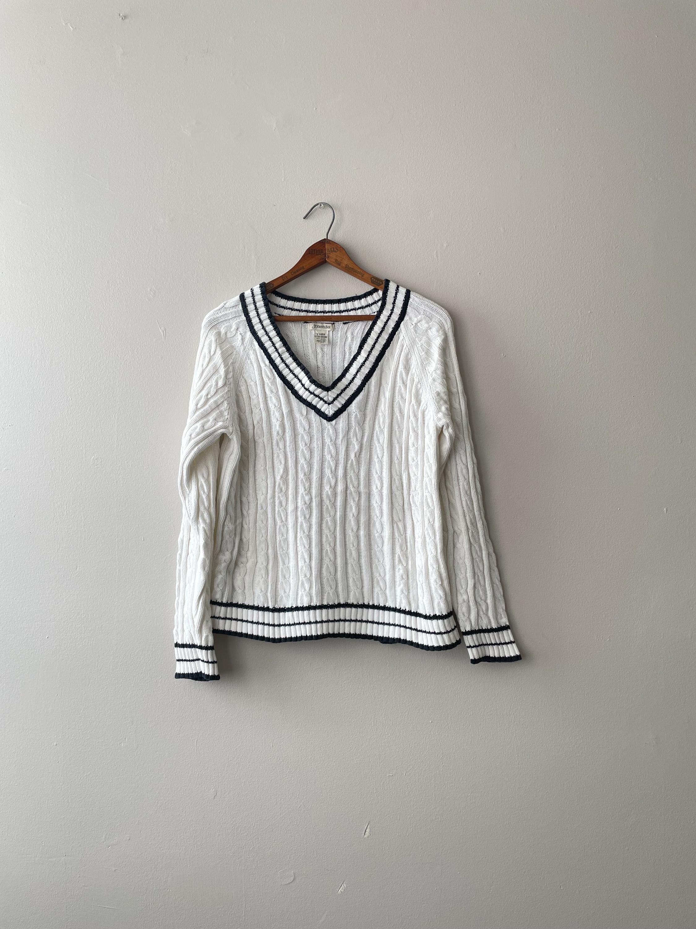 Archive] 90s Retro Stripe Vneck Knit 【公式通販】