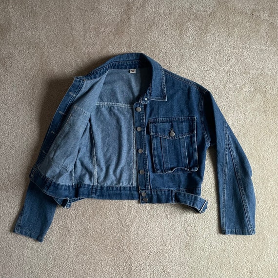 classic denim crop jacket - vintage late 90s, ear… - image 1