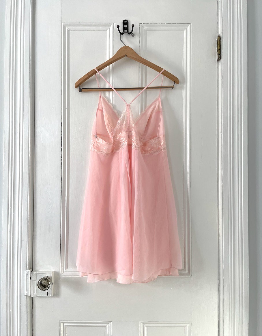 Pink Lace Victorias Secret Babydoll Slip Dress Vintage Y2k M l Etsy