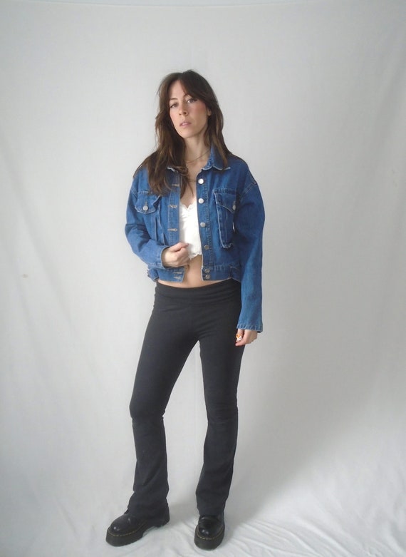 classic denim crop jacket - vintage late 90s, ear… - image 9