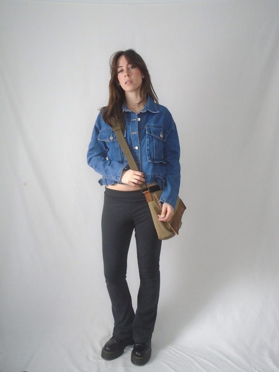 classic denim crop jacket - vintage late 90s, ear… - image 7