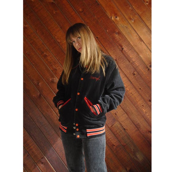 Varsity Corduroy Football Bomber Jacket - Vintage