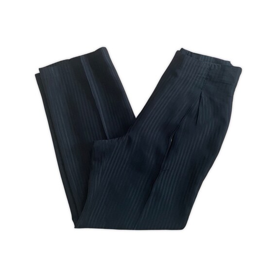 Navy Stripe Pleat ITALIAN Dress Pants Trousers - … - image 5