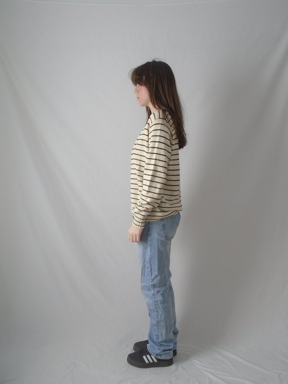 nautical stripe open front cardigan sweater - vin… - image 3