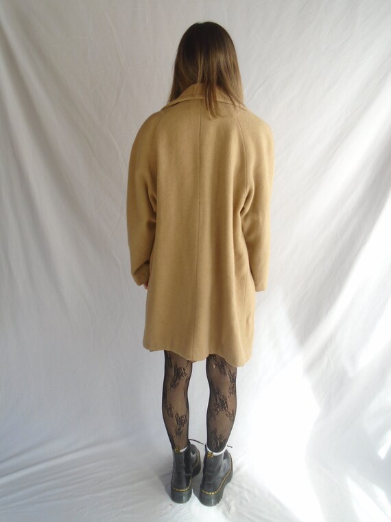 teddy brown camel hair over coat - vintage 80s - … - image 5