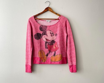 y2k MICKEY MOUSE classic open neck pullover sweater - vintage 00s - xs