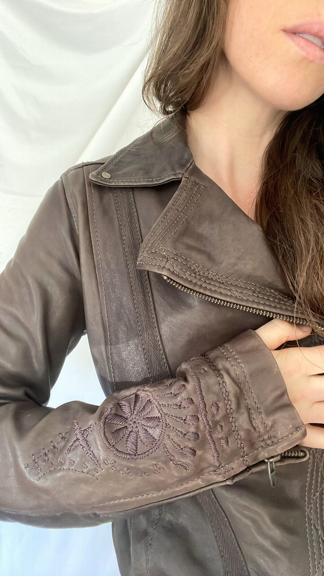 00s asos nylon embroidery jacket y2k