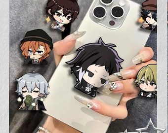 Soporte para teléfono de Bungo Stray Dogs, Dazai Chuuya Atsushi, opciones en blanco y negro, soporte de agarre de anime, regalo