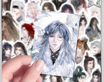 Ashes of the Kingdom 63-Piece Sticker Set, Sun Ce Fu Rong Yuan Ji, Waterproof PVC, 2-5.5cm, Fan-Made Gift