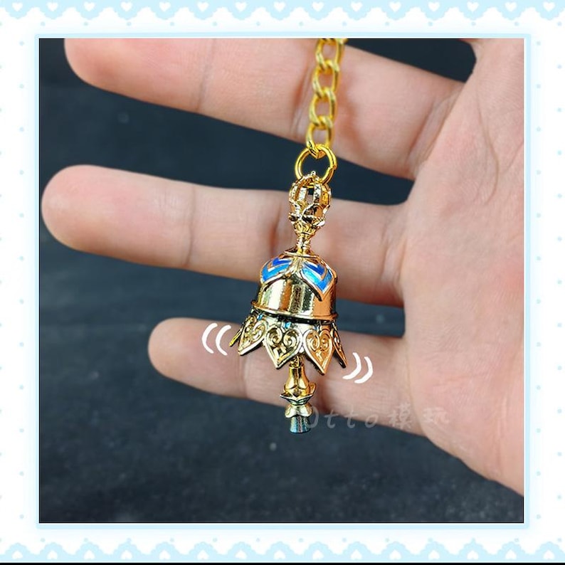 Genshin-impact Scaramouche Wanderer Bell, cosplaybedel wapenthema, rinkelende hanger afbeelding 3