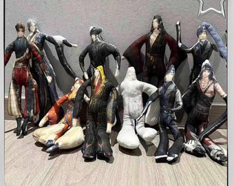 Ashes of the Kingdom 28cm Abstract Iron Wire Dolls,Fu Rong , Liu Bian, Sun Shangxiang, Zhang Fei Anime Gift