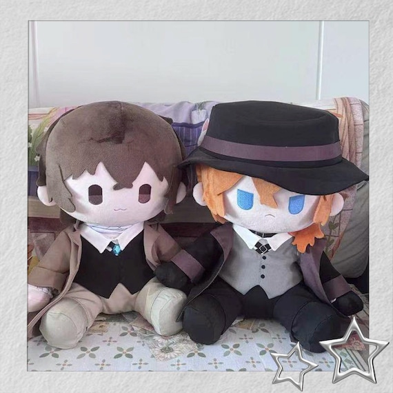 Bungo Stray Dogs 40cm Plush Doll, Large Sitting Pose, Osamu Dazai, Chūya Nakahara, Anime Pillow Gift for Fans