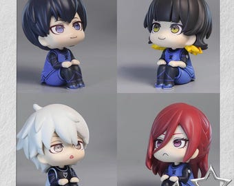 Blue Lock Chibi Figure, Handmade, Nagi Seishiro, Chigiri Hyoma, Isagi Yoichi, Bachira Meguru, 10cm, Fan-Made Desk Decor ブルーロック