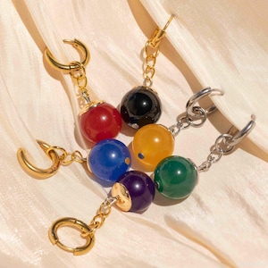 Goku,Goku earrings,Goku jewelry,Natural stones, environmentally friendly, clip or hoop earrings