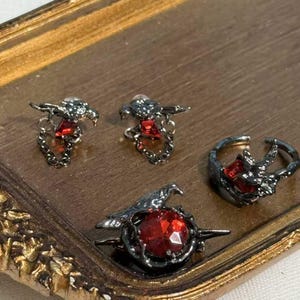 Sylus Crow Jewelry Set Love and Deep Space Sylus Crow Brooch Crow Ring Earrings Handmade Accessories,サイラス 恋与深空 .
