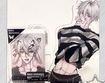 Soporte acrílico de doble cara Blue Lock Nagi Seishiro, expositor de escritorio de 10 cm, decoración hecha por fans del anime