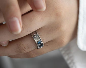 A pair of S925 silver howling rings sterling silver couple rings shining diamond full diamond ring Sophie ring